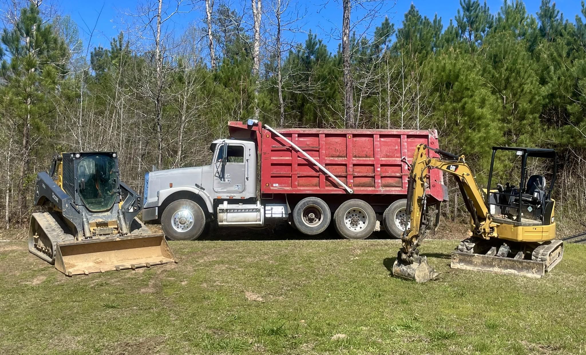 Excavation contractor grading a residential site in Bremen, AL Excavation contractor grading a residential site in Bremen, AL